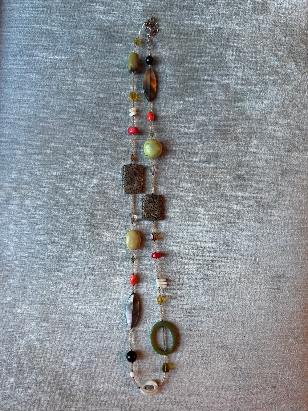 Vintage Emily Ray long necklace with Swarovski crystals 925.